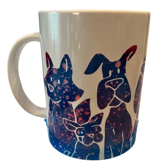 Cricut Other - 15 oz. Ceramic mug. Cute blue & pink paint splatter dog design. Various breeds